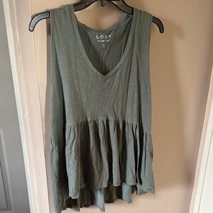 LOFT Women's Olive Peplum Tank Top